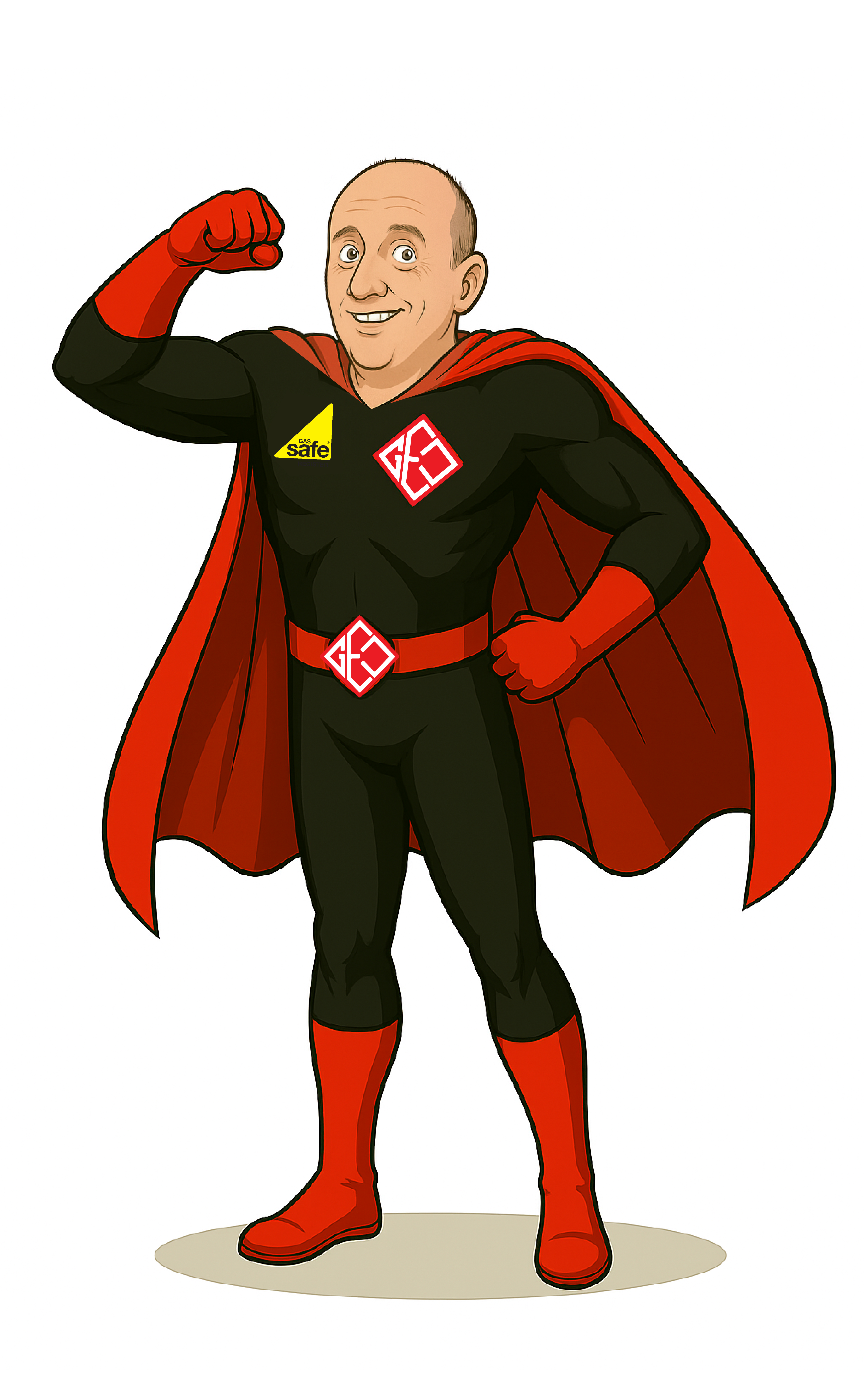 Superhero-style illustration of Matt from GEO Gas